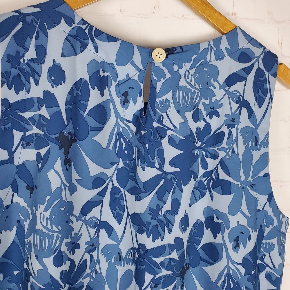 RipSkirt Hawaii Sun Dress Short Sz L Blue Floral Sleeveless Pockets Lightweight - Picture 7 of 13